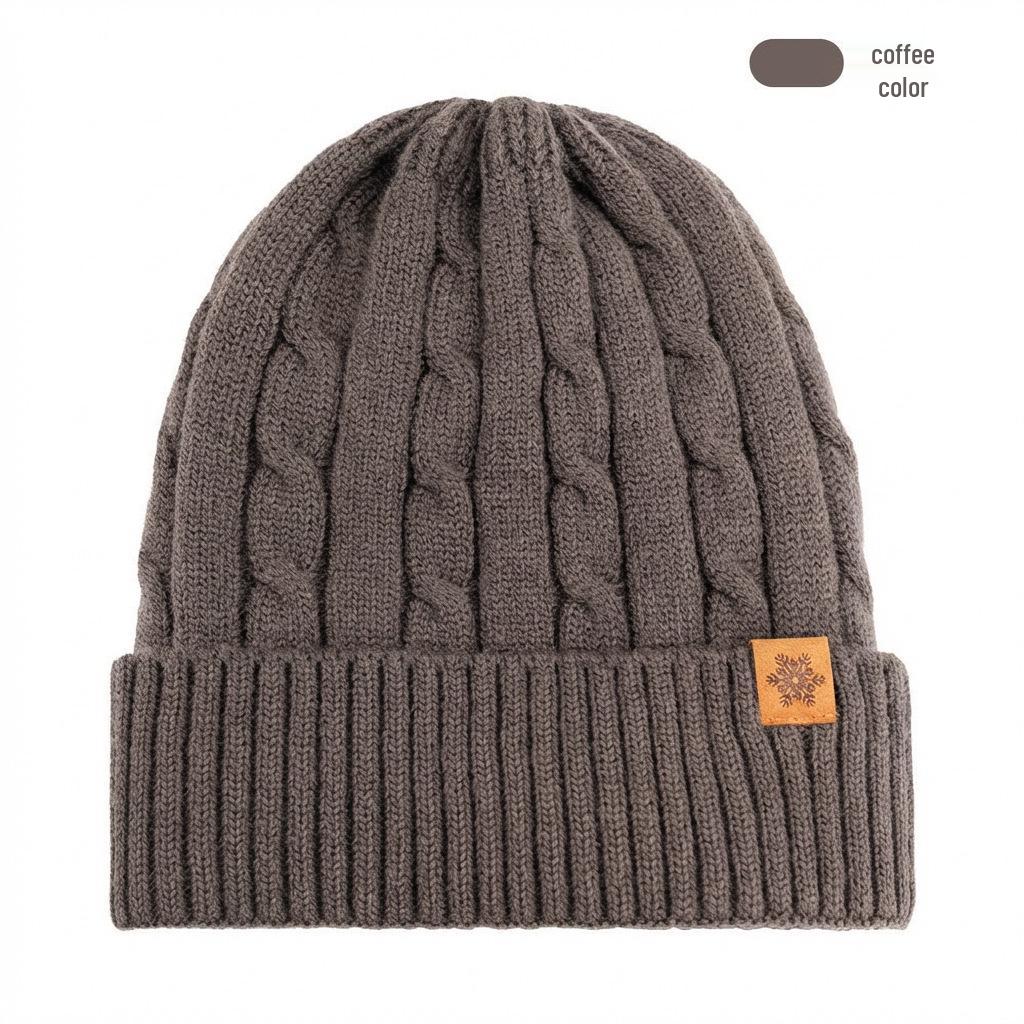 Men's Winter Plus Velvet Knitted Hat, Scarf & Gloves Set - Thick, Cold-Proof for Outdoor Cycling.