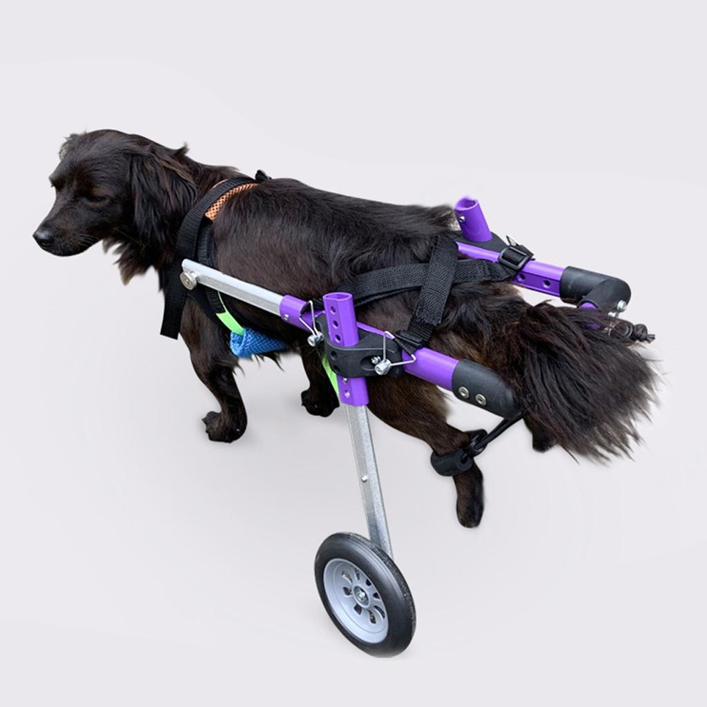 Aluminium Alloy Purple Double Wheel Pet Wheelchair Disabled Dog Assisted Walk Car Hind Leg