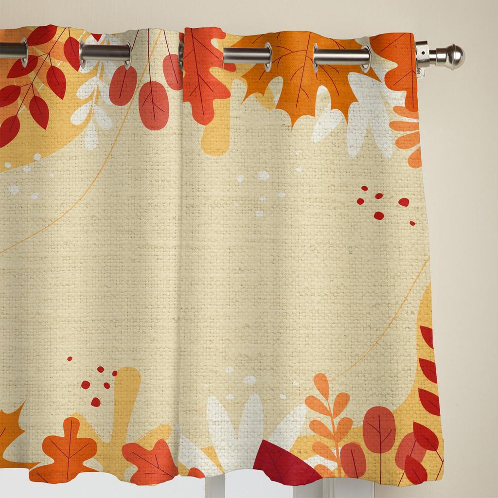 Schlafzimmer Küchenvorhang Herbstblätter Linien Fenstervorhänge Vorhänge für Wohnzimmer Dekorative Artikel