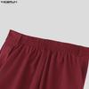 INCERUN Two Pieces Men Outfits Sleeveless Cropped Waistcoat Tops Long Pants Casual Sets