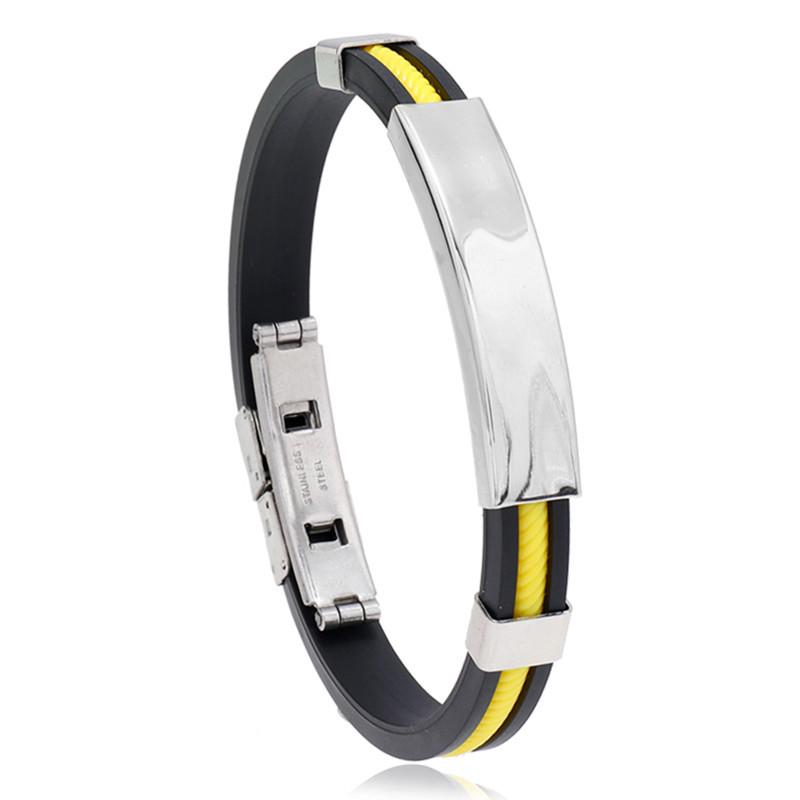 DIY Engraved Men's Titanium Silicone Bracelet