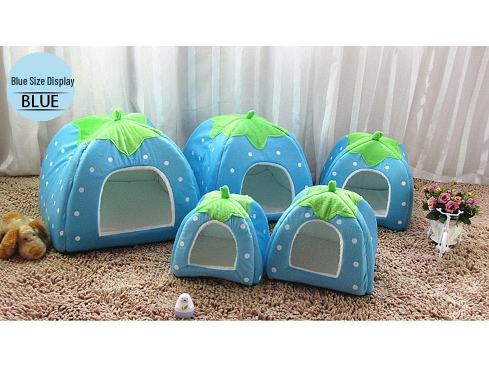 Pet Bed Tent: Mongolian Yurt Strawberry Design for Dogs and Cats