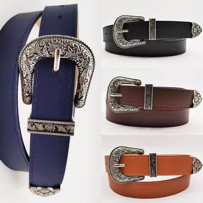 European and American Retro Three-piece Set for Girls' Belts Fashionable and Popular Imitation Leather Jeans Belts