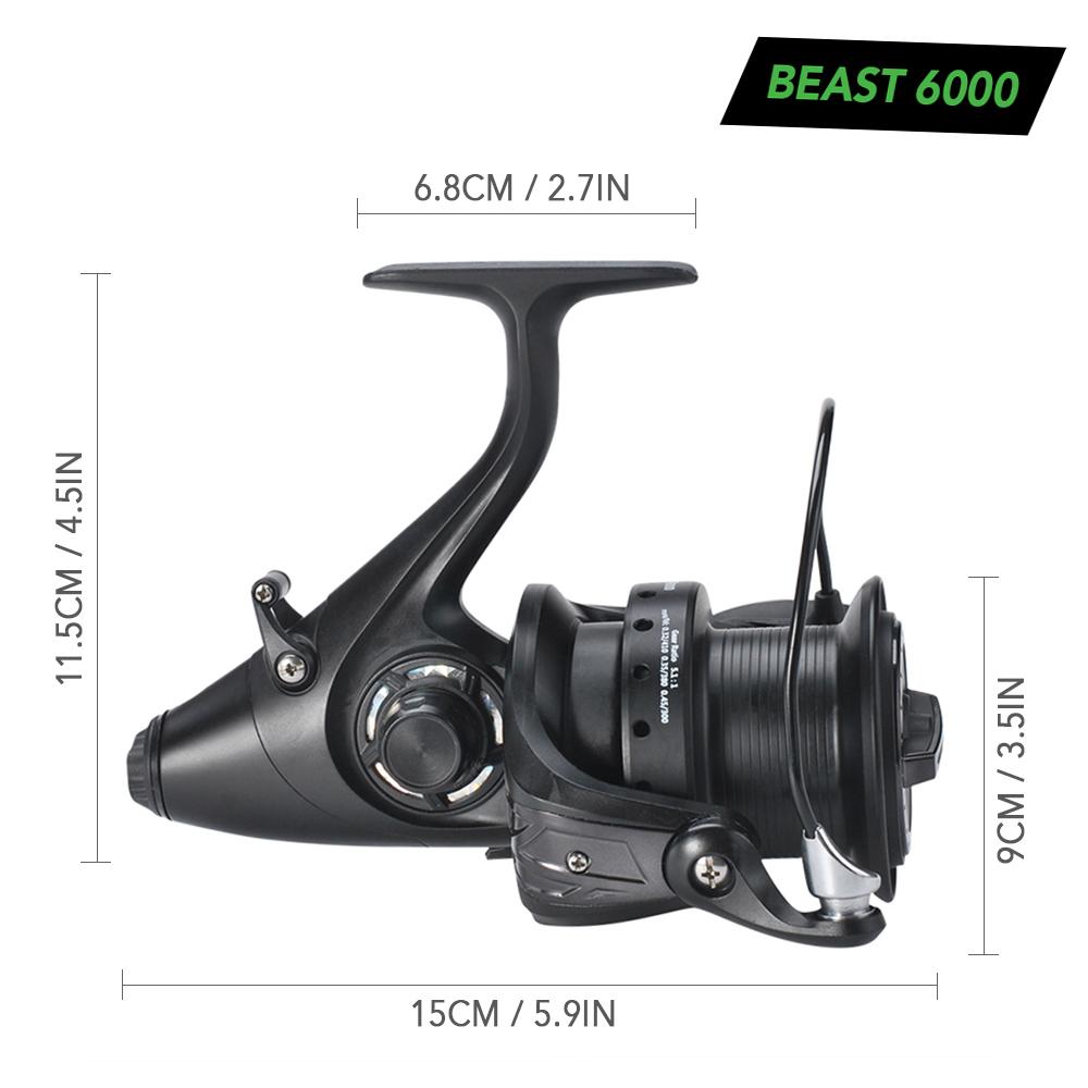 

12+1 BB Spinning Reel with Front and Rear Double Drag Carp Fishing Reel Left Right Interchangeable for Saltwater