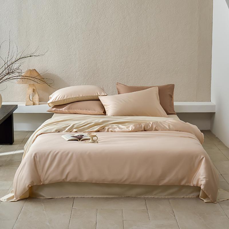 Hochwertiges Bettwäscheset aus 65 % Lyocellfaser und 35 % Baumwolle, Queen-Size-Bettwäscheset mit frischem Naturpflanzenmuster und Bettlaken, Steppdeckenbezug und Kissenbezug