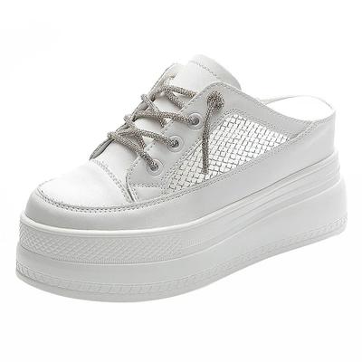 Μόδα 8cm Σανδάλια Αθλητικά Παπούτσια Slip on Δέρμα Μικροϊνών Γυναικεία Καλοκαιρινά Παπούτσια Γόβα Μόδα Διχτυωτό Αέρος Πλατφόρμα Σανδάλια