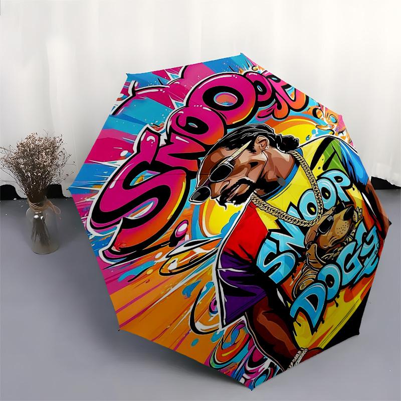 1pc Snoop Dogg Automatic Open, Windproof, Compact Travel Umbrella, Gift for Birthday, Christmas, Business 93044