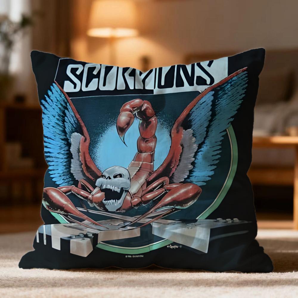 Popular S-Sscorpionses Cushion Cover Soft Washable Pillow Case Multi-Scene for Couch Bed Travel Office Use