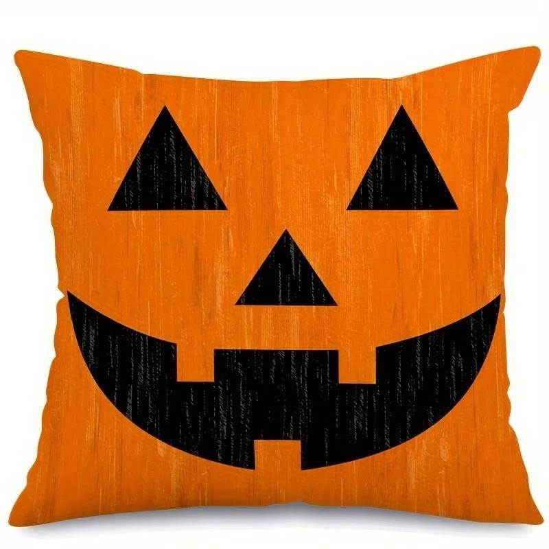 Home Decoration Halloween Theme Funny Face Digital Printing Pattern Cushion Covers For Sofa Bedroom Car Pillow Covers