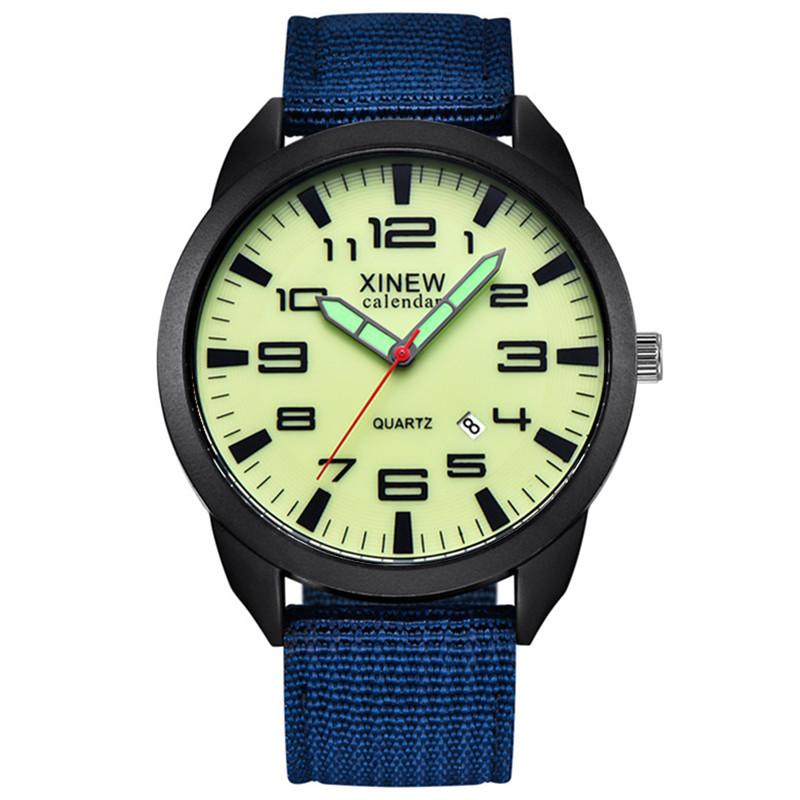 Watch Men's Army Watch Nylon with Calendar Quartz Watch