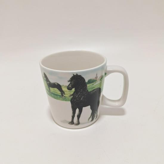 Ceramic Mug with Handle – Happy Ranch Design, Perfect for Coffee or Milk