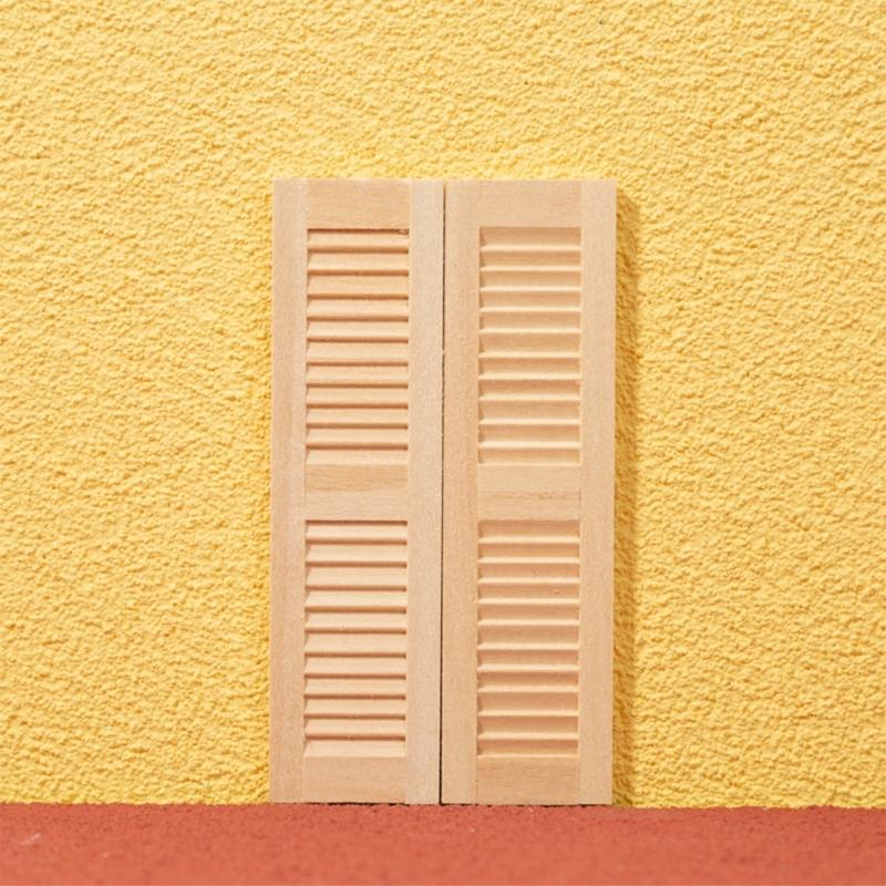 Miniatur-Fensterläden 1/12 Puppenhaus Zubehör Realistische Holzjalousien Modell Bastelprojekt Display Moderne Dekoration