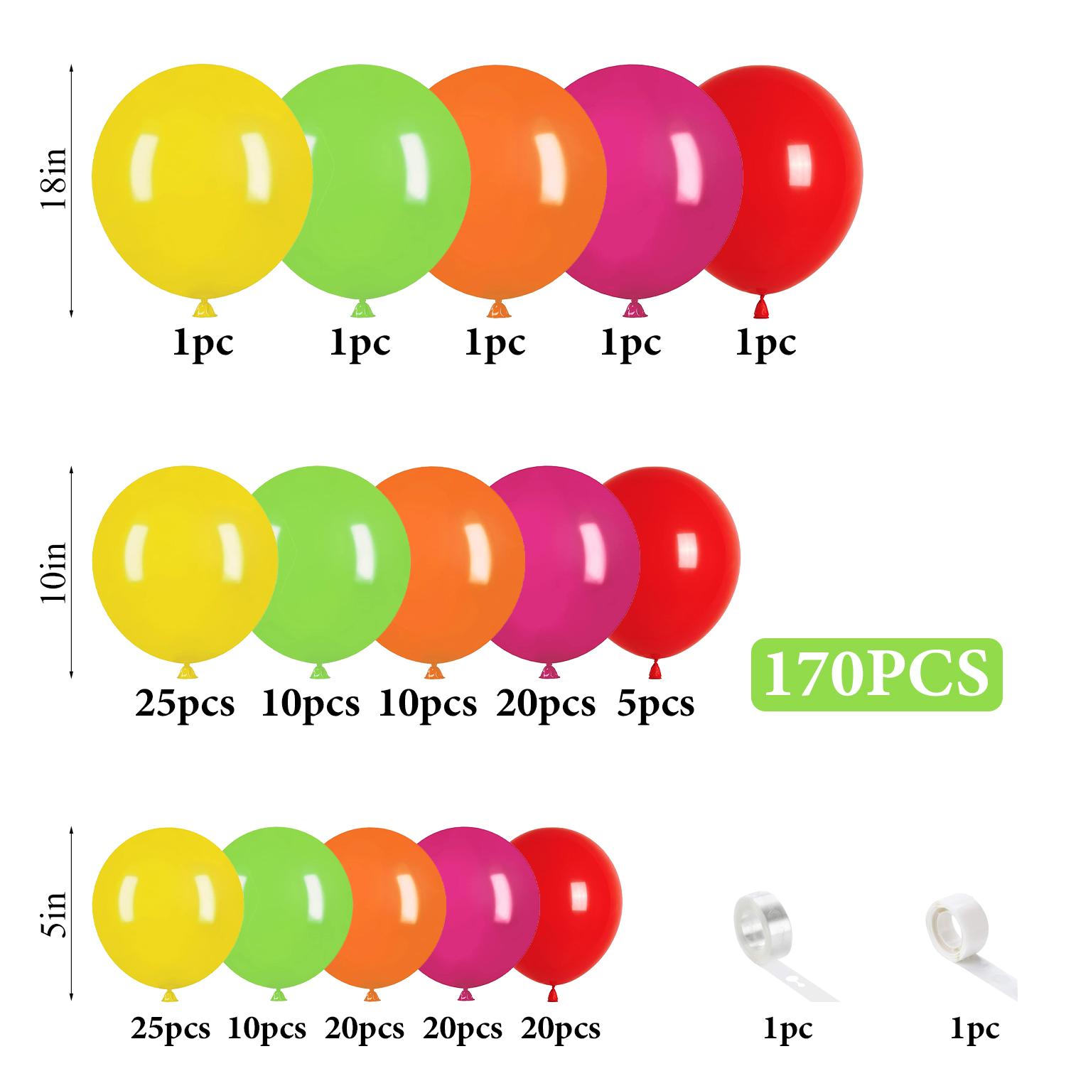 

170Pcs multi-color latex balloon set suitable for birthday parties, weddings, Valentine s Day party decoration Other