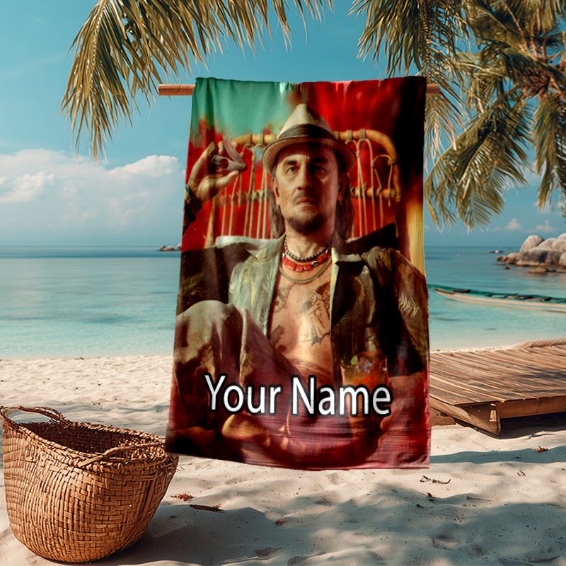 Custom Name Ultra-Soft Beach Towel with Far Cry Theme,Ideal for Pool - Camping, Diving - Perfect Travel Essential, Vibrant Beach Towel.
