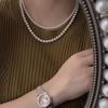 Collana di Perle d'Acqua Dolce Bianche Naturali per Donna Singola o Doppia Strato Gioielli di Moda Varie Misure
