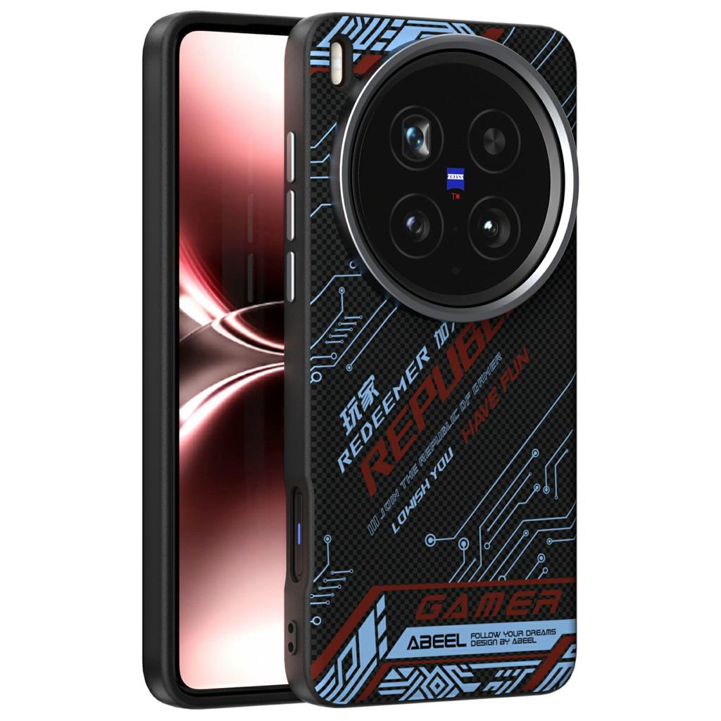 ABEEL Pro vivo X200 Ultra 5G Pouzdro Kompatibilní s MagSafe Potištěné PC TPU Hliníková slitina Kožený kryt na telefon
