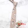 Men'S Cotton Printed Casual Tie, Floral Wedding Groom Dress Tie 7Cm Tie Men