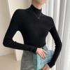 Women's Cashmere Wool Slim-Fit Knit Top - Half-High Neck, Seamless, Autumn/Winter Versatile Sweater