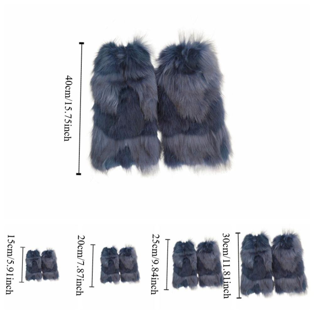 Vintage Y2K Winter Leg Warmers Harajuku Kawaii Furry Leg Warmers Foot Cover Lolita JK Plush Leg Coverings JK Accessories