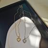 Versatile Colored Heart Necklace for Women - Elegant, High-End Collarbone Chain with Unique Design