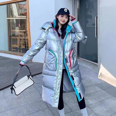 Winter New Down Jacket Fashionable Hooded Glossy Leave-in, Thickened Warm White Duck Down Fashionable Windproof Jacket