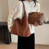 Women's Vintage Shoulder Bag Deer Skin Suede Handbags Large Capacity Solid Color Simple Casual Commuter Bag Retro Tote Bag Armpit Bag