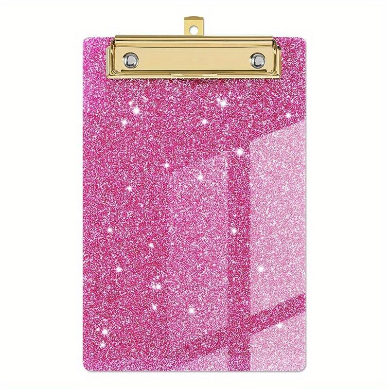1 Piece Glitter Acrylic Office File Clipboard Student Supplies Meeting Minutes Doctor Nurse Writing Pad Pad Perfect Pink pink