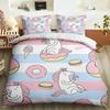 Kawaii Unicorn Colorful Luminous Unicorn Kids Bedding Set For Girls Pink Deluxe Quilt Cover Bedding Set King Queen Quilt Cover