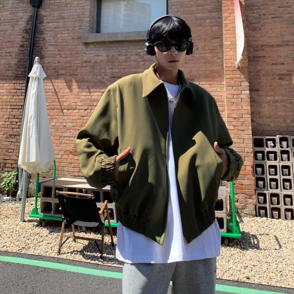 American Brand Men's Casual Lapel Jacket - Young Couple Baseball Style, High Street, Spring & Autumn