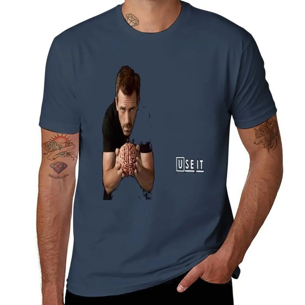 Dr House mit Gehirn T-Shirt Schweiß kundenspezifisch Herren weiße T-Shirts