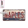 Vintage City Coordinate Quote Year Print Metal License Plate Sign Retro D Flat Printed Tin Plaque Wall Decor for Home Bar