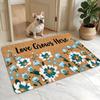 Black Base Multi Color Minimal Line Art Cat Silhouette Spliced Print Anti Slip Modern Style Front Entrance Doormat Rug