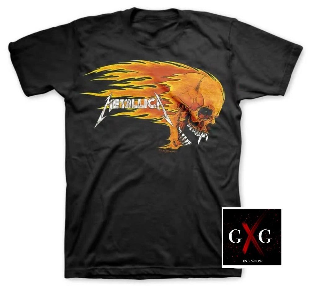METALLICA cd lgo FLAMING SCREAM SKULL Official SHIRT LRG New ride the lightning Unisex T-Shirt S