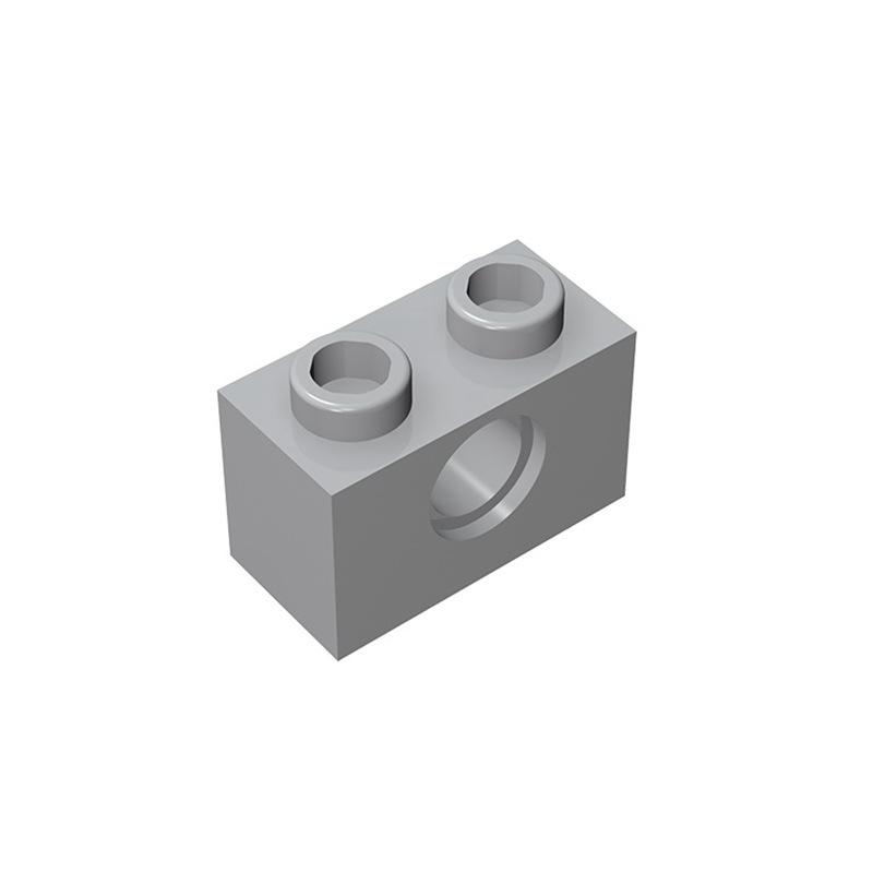 BRICKE 1x2 Brick with Hole - Compatible with Lego, MOC Loose Parts, Small Particle Building Blocks