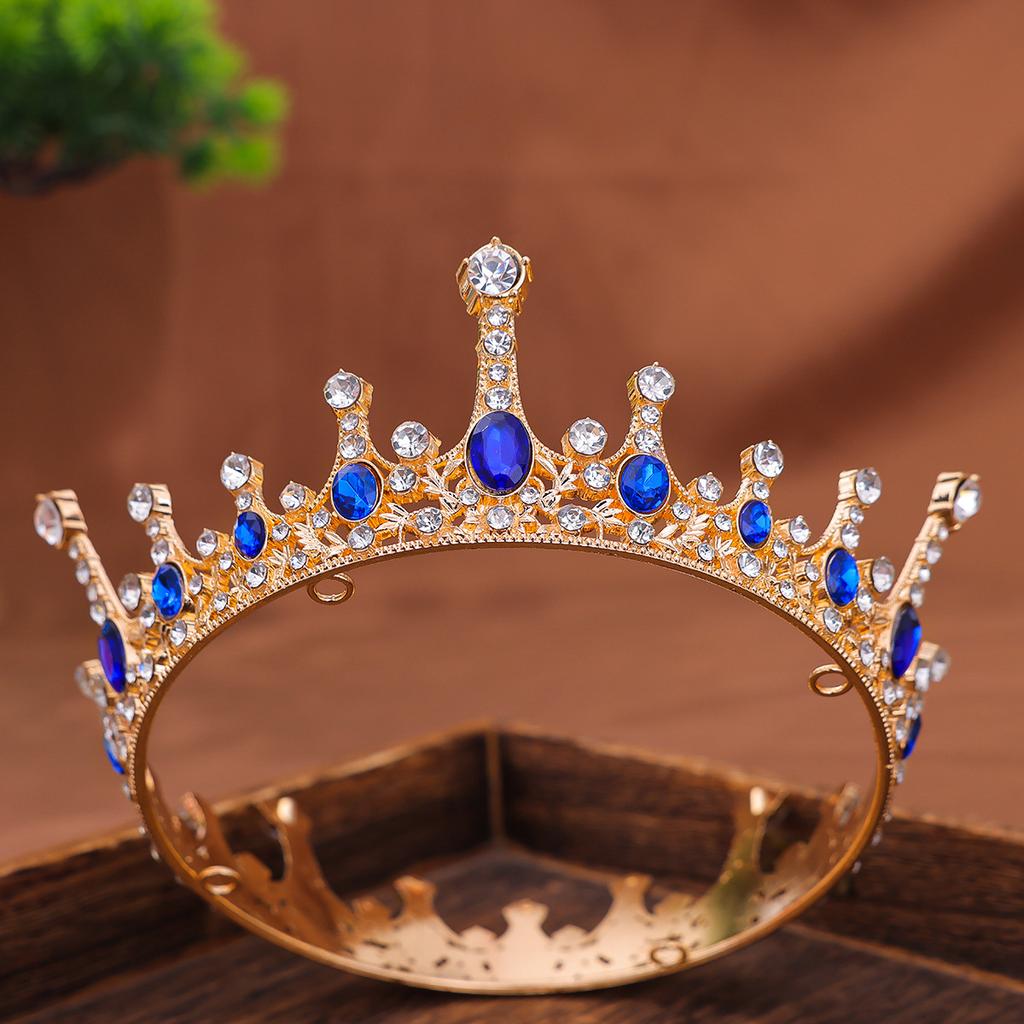 Der Braut Ganzer Kreis von Kronen Kopfschmuck Europäische und Amerikanische Strasskrone Haarschmuck Hochzeitskleid Geburtstag Haarband Accessoires