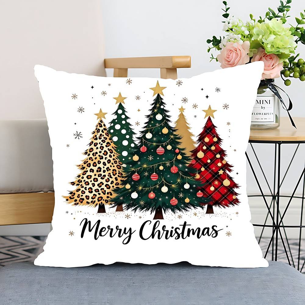 2026 Christmas Pillow Case Throw Pillow Cover Nordic Vintage Style Cushion Covers Home Living Room Sofa Couch Seat Decor