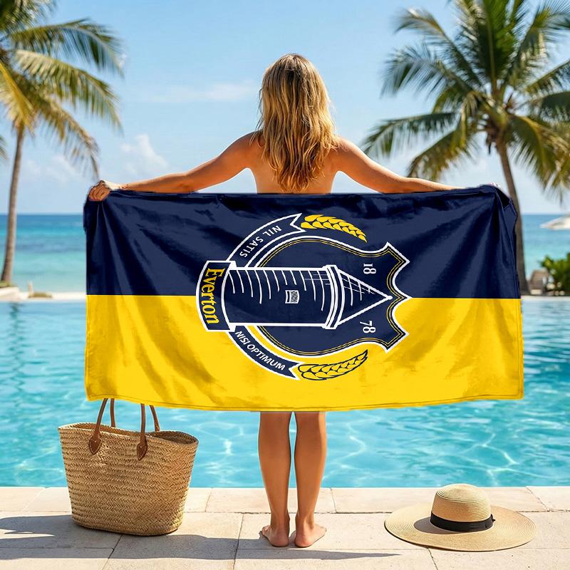 Everton Football Beach Towel Soft Microfiber Summer Towel Quick Dry Absorbent Towel for Beach Swimming Pool Travel