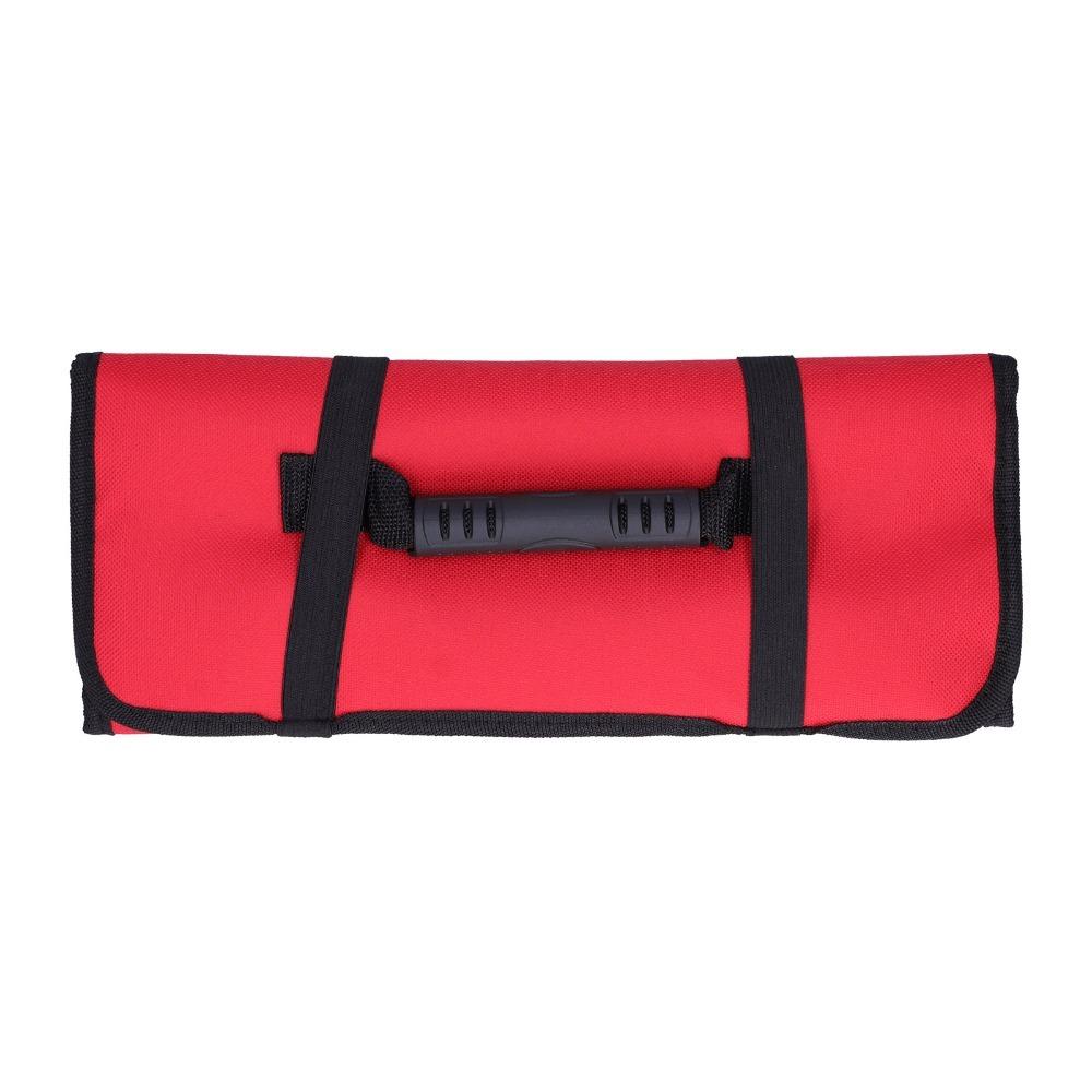 

Portable Tool Roll Bag 22 Pockets Tool Storage Bag Durable Reel Type Tool Bag Electrician красный