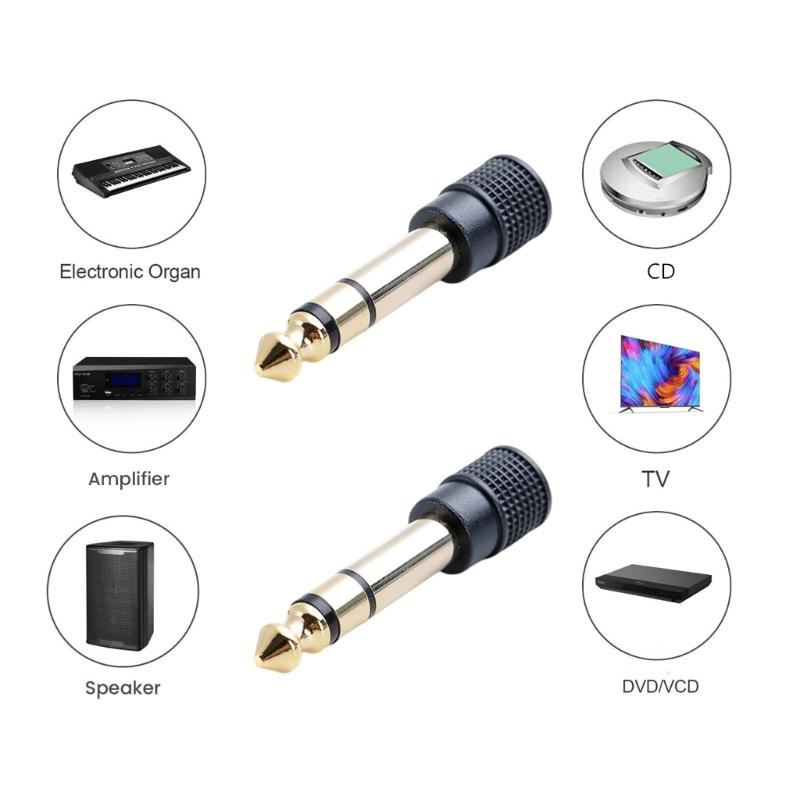 3.5mm Female To 1/4 6.35mm Male Stereo Adapter Port 6.35mm To 3.5mm Guitar Converters for Speaker Camcorders Recorders