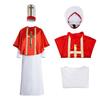 Halloween Costume Cosplay Priest Robe With Red Cloak For Stage Performance