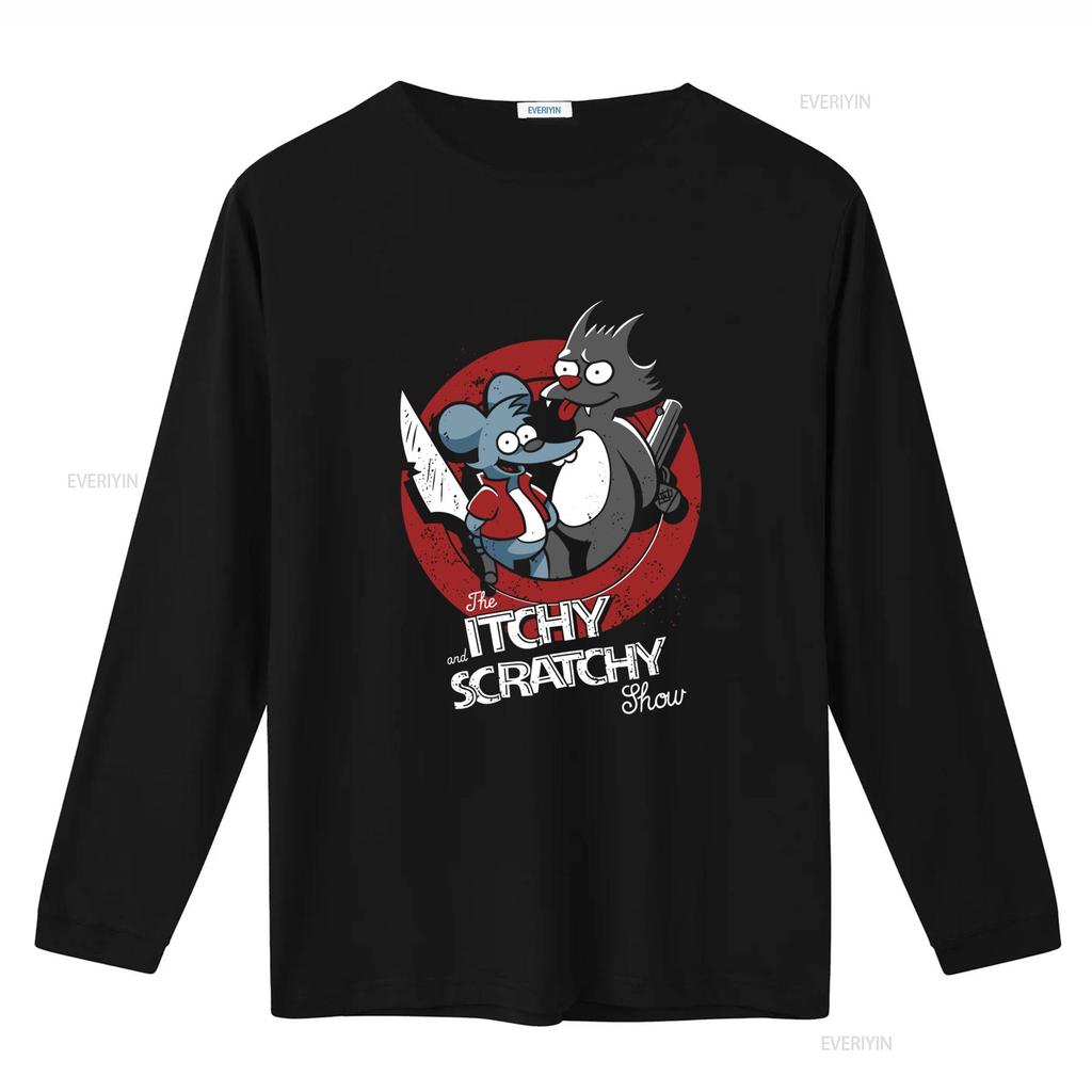Itchy Scratchy Show T Shirt Vintage Cartoon Design Comfortable Daily Wear Ideal for Classic Animation Enthusiasts vintage