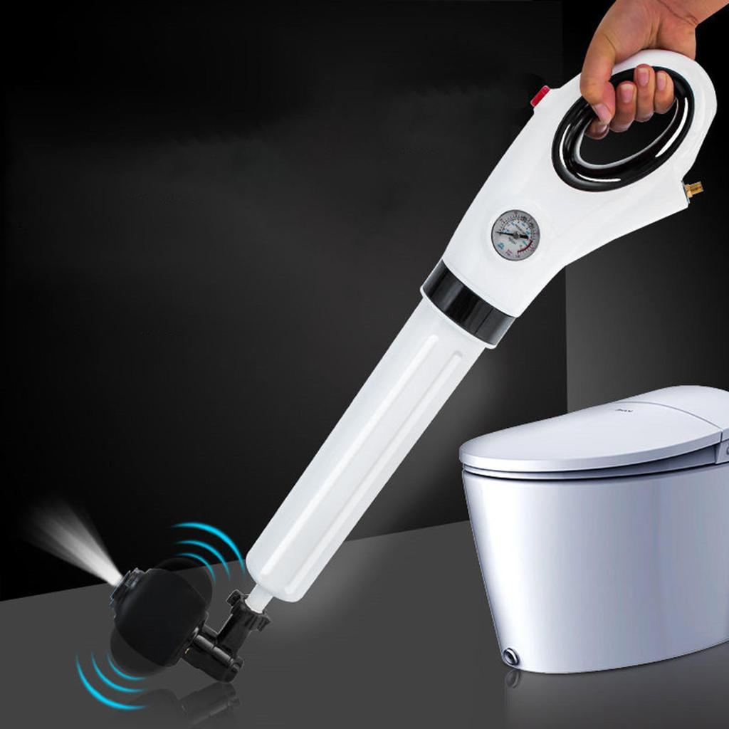 Toilet Plunger Air Drain Blaster Auger Kit ABS Plastic Clog Remover Plumbing Cleaning Tool for Bathroom Sink Floor Drain