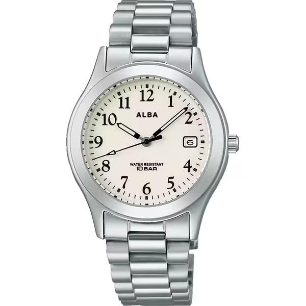 SEIKO Price ALBA AQGK473 Watch with Full Luminous Stainless Steel 10 ATM Water Date Calendar Special Men's Dial, Band, Resistance