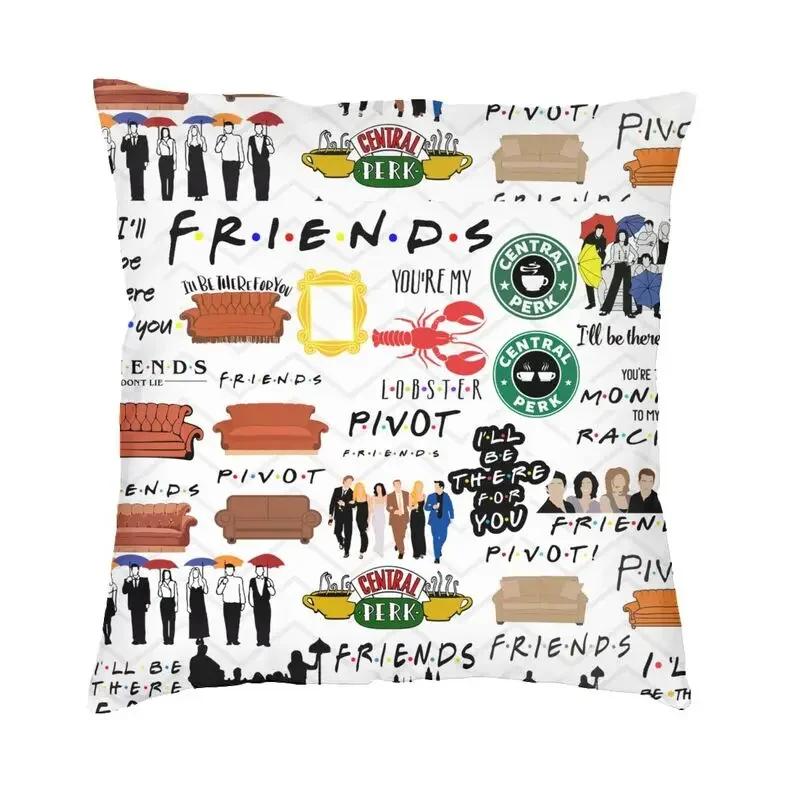 

Друзі Персонажі Класичний Постер Наволочка для Подушки Телешоу Оксамитова Мила Наволочка для Дивана Двосторонній Друк Подушки 12x12Inch