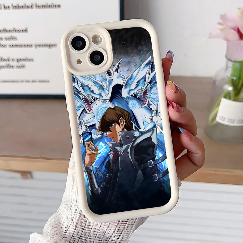 Yugioh Seto Kaiba Phone Case for iPhone 17 16 15 14 13 12 11 Air Pro Max Plus White Soft TPU Shockproof Cover