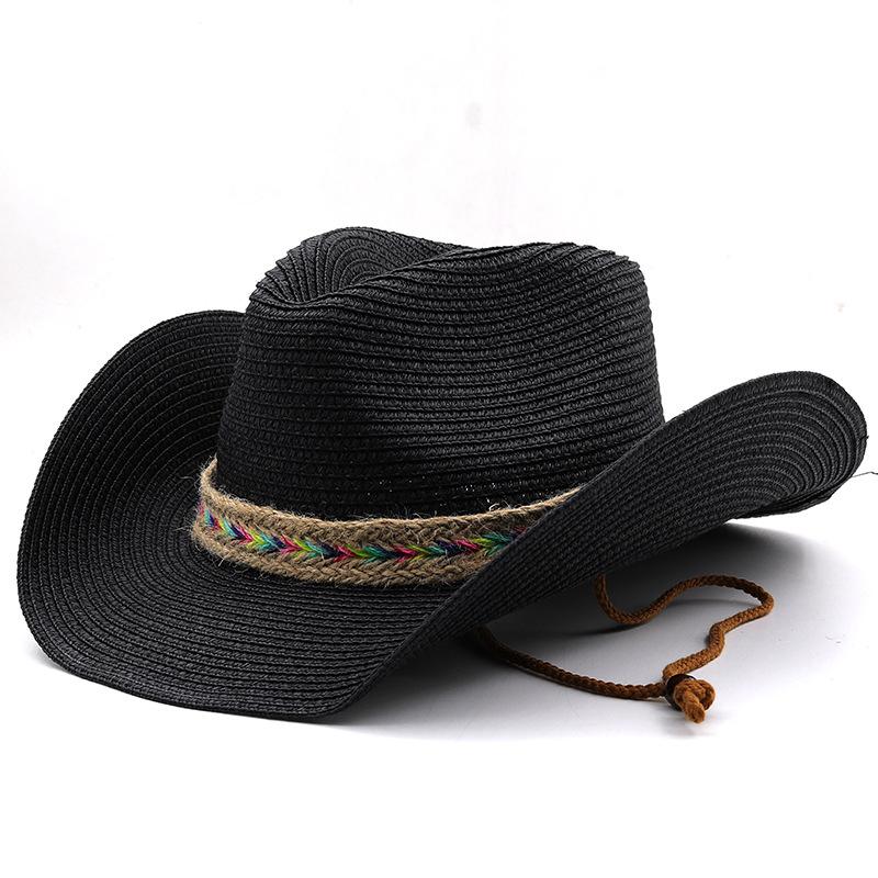 Western Cowboy Straw Hat Men and Women Outdoor Beach Hat Sun Hat