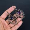 Amethyst Earrings Gemstone Jewelry, 999 Copper Wire Wrapped Earrings, Gift For Women Handmade Earrings