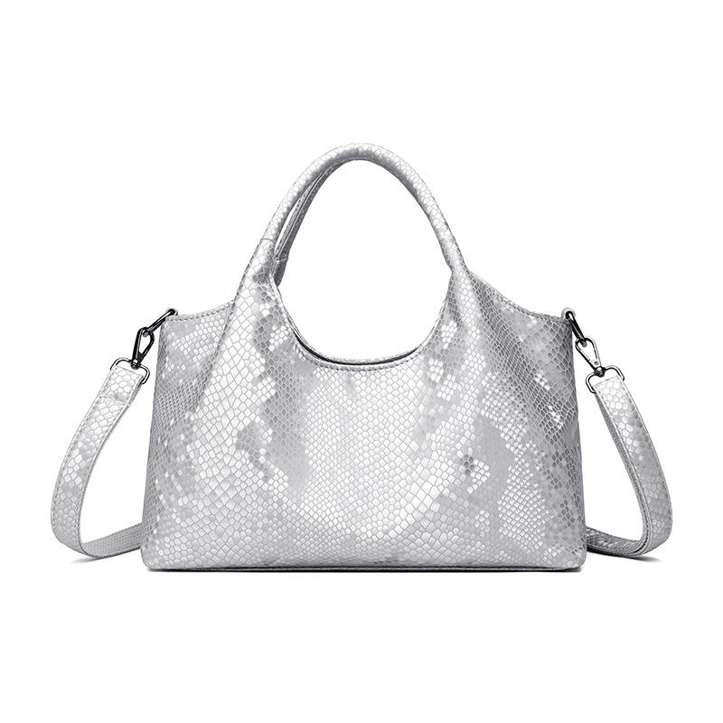 2025 Snake Print Women's High-Capacity Shoulder and Crossbody Tote Bag