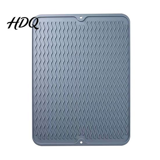 Durable Kitchen Drying Mat Silicone Dish Mat Heat Resistant Counter Heatproof Table Trivet Waterproof Placemat Utensil Drainer for Dining Table,