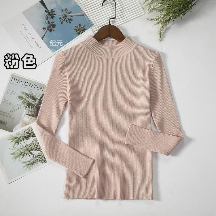 Women's Minimalist Turtleneck Pullover Sweater Warm Knitted Solid Color Basic Tops for Autumn Winter